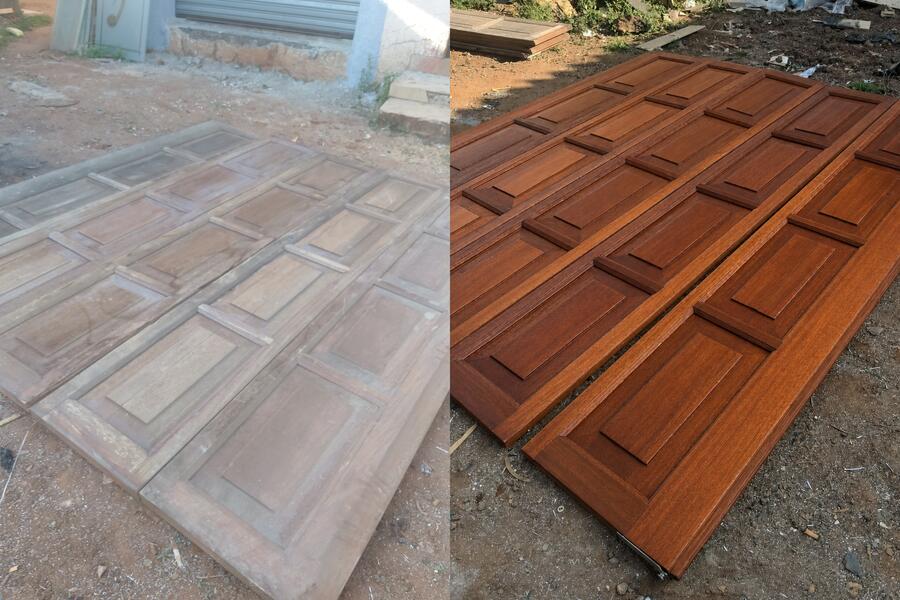 Wooden door restoration